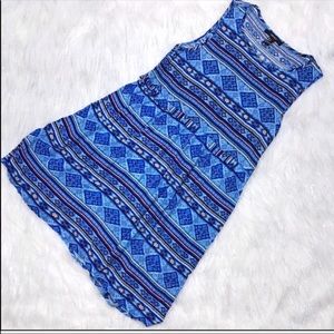 Forever 21 Geometric Dress Blue Orange Small